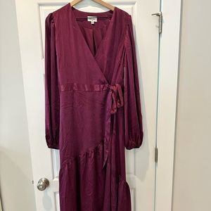 Plum High Low Wrap Dress